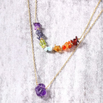 Healing Crystal Double Layer Necklace