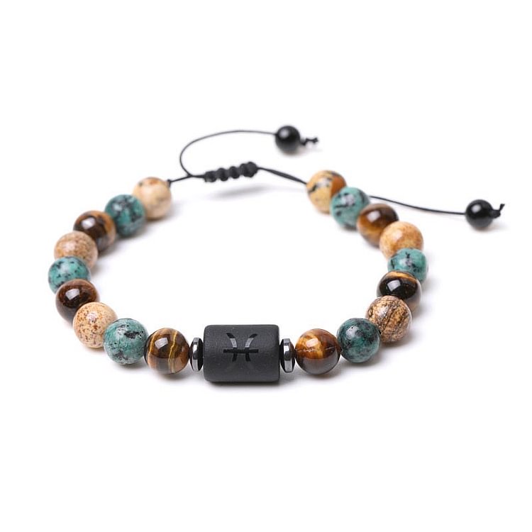 Tiger Eye Picture Jasper Zodiac Bracele