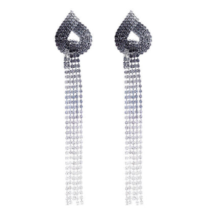 Christmas Series Inlaid Zircon Exaggerated Long Earrings