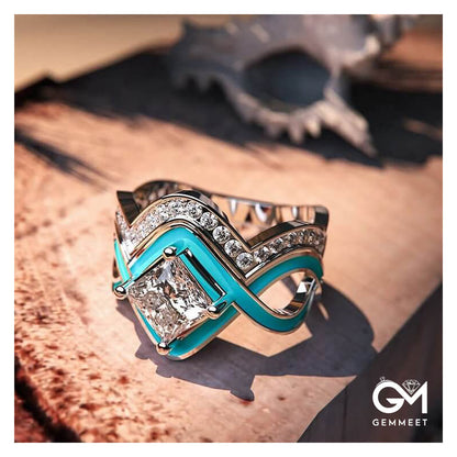 Fashion Turquoise Ocean Wave Ring