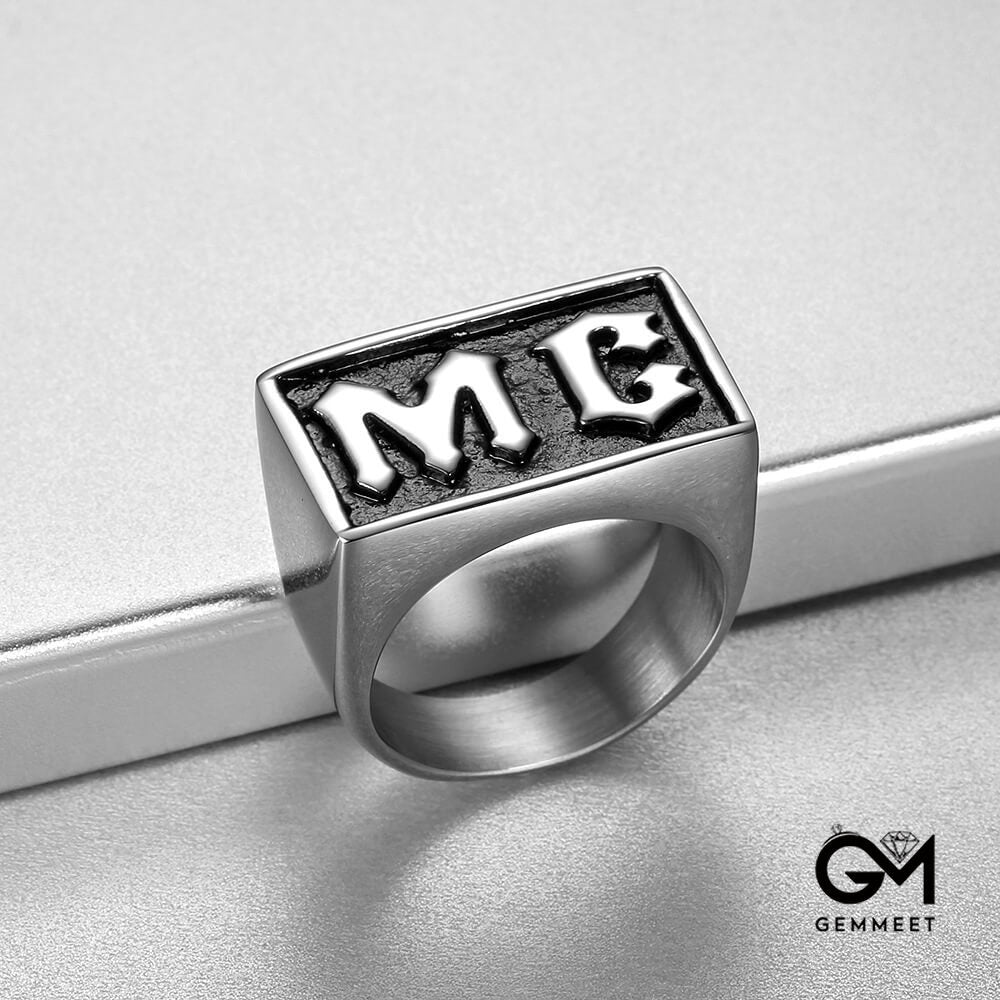 Men's and Women's Text Drop Glue Ring for Men