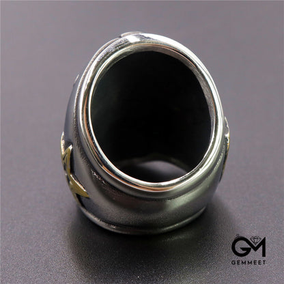 Stainless Steel Smoke Motorcycle Helmet Shape Ring