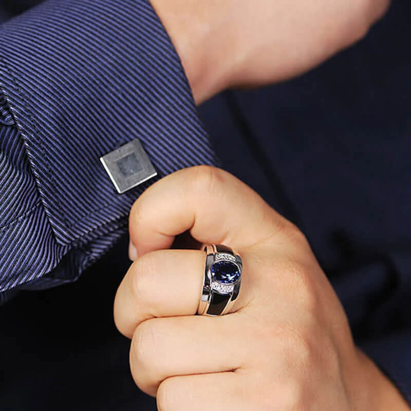 Men's Sapphire Stylish Minimalist Ring