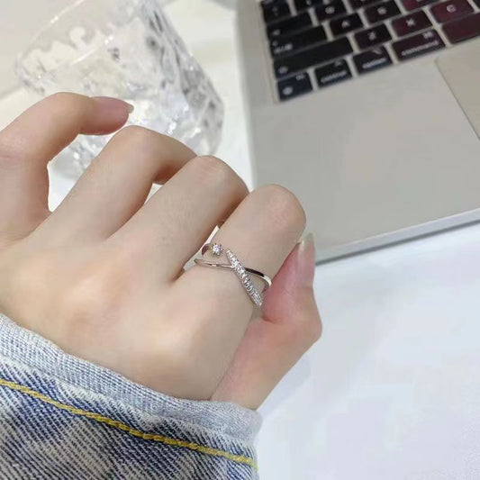 Sweet High Touch Cross Diamond Ring