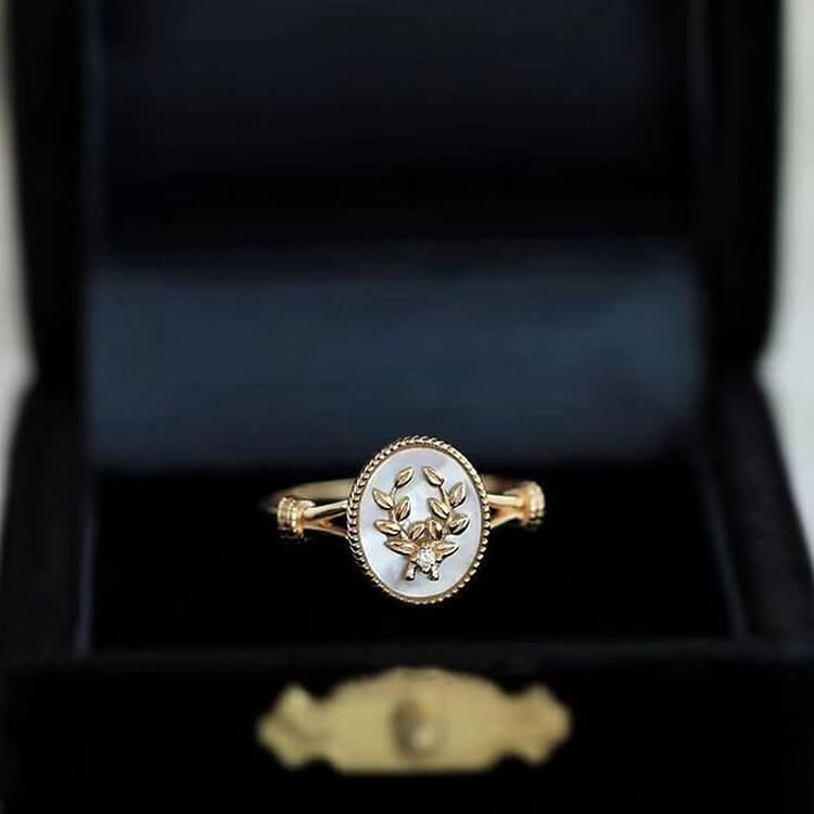 Rose Gold Plated Vintage Pearl Ring