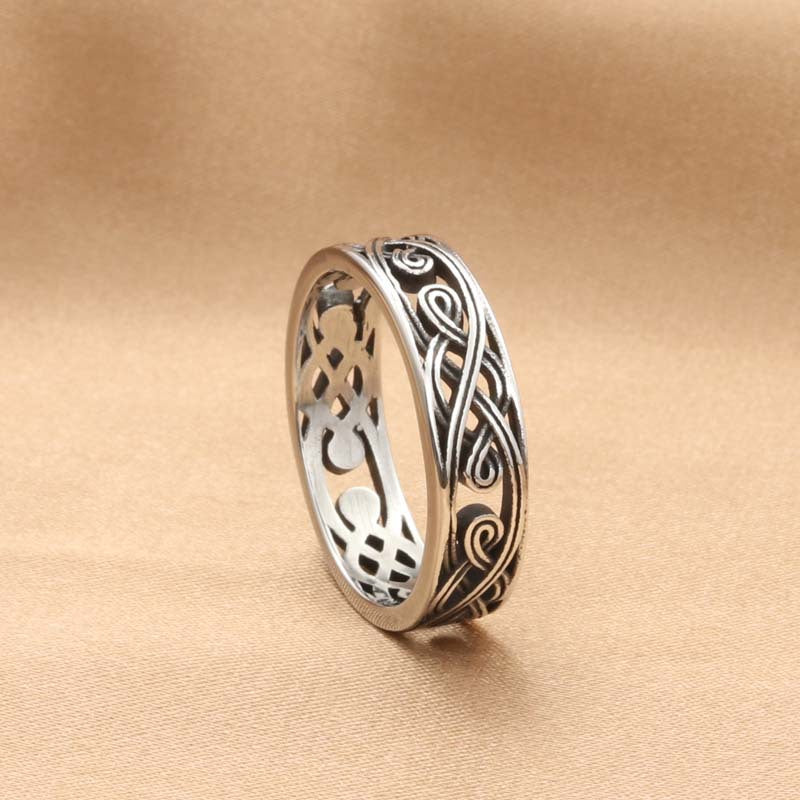 Hollow Pattern Retro Trendy Men's Ring