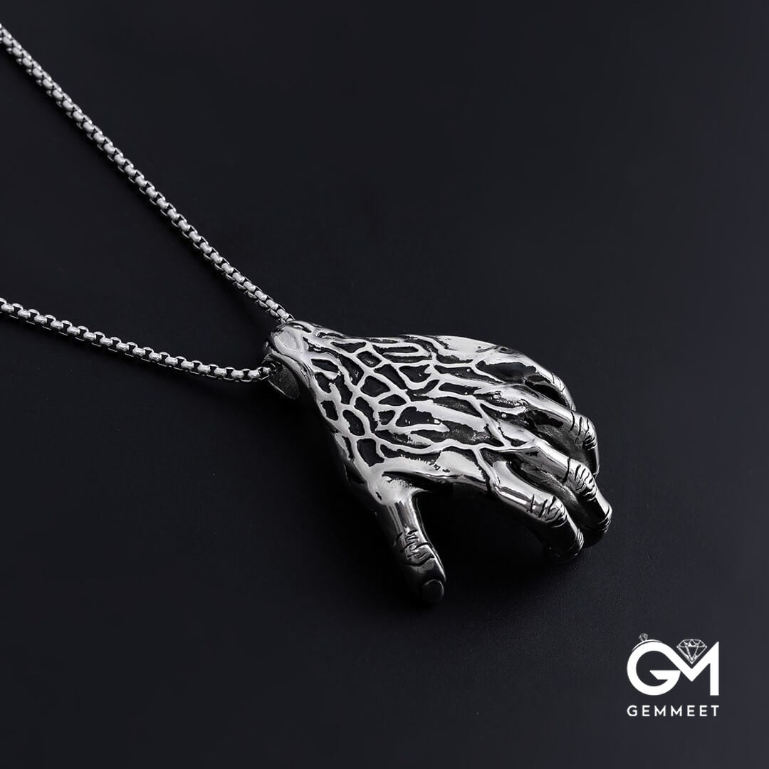 Talons Bully Titanium Steel Ghost Hand Necklace