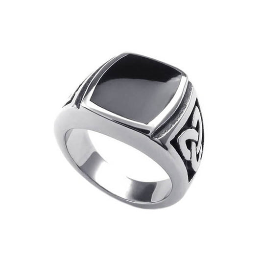 Titanium Steel Vinyl Hipster Men Vintage Ring