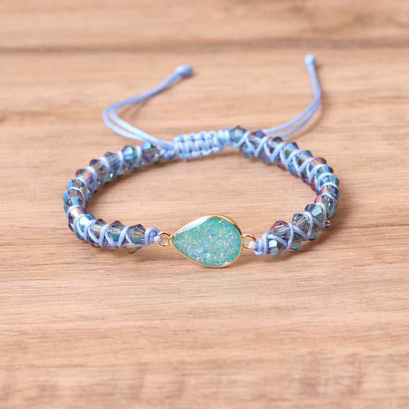 Double Woven Blue Dream Crystal Bracelet