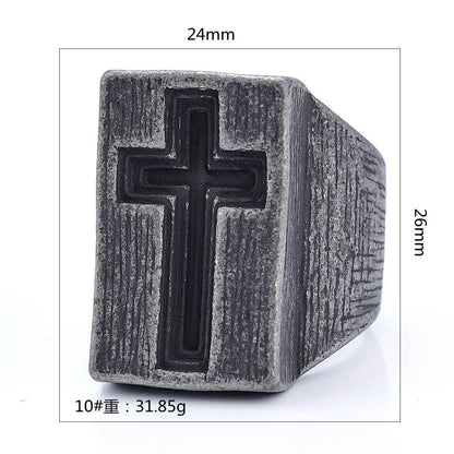 Vintage Heavy Cross Ring