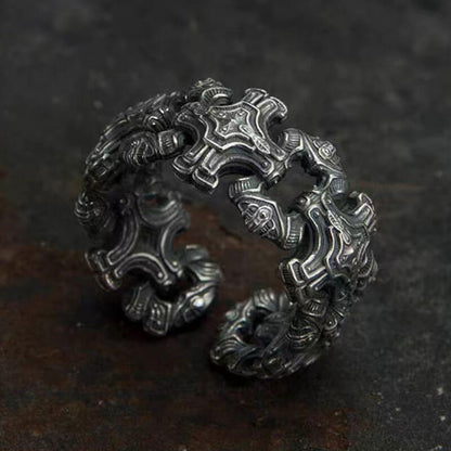 Retro Men's Hollow Cross Ring