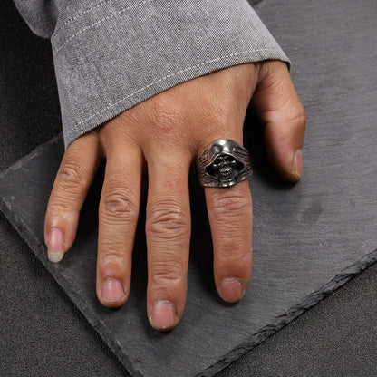 Vintage Men's Punk Death Skull Ring