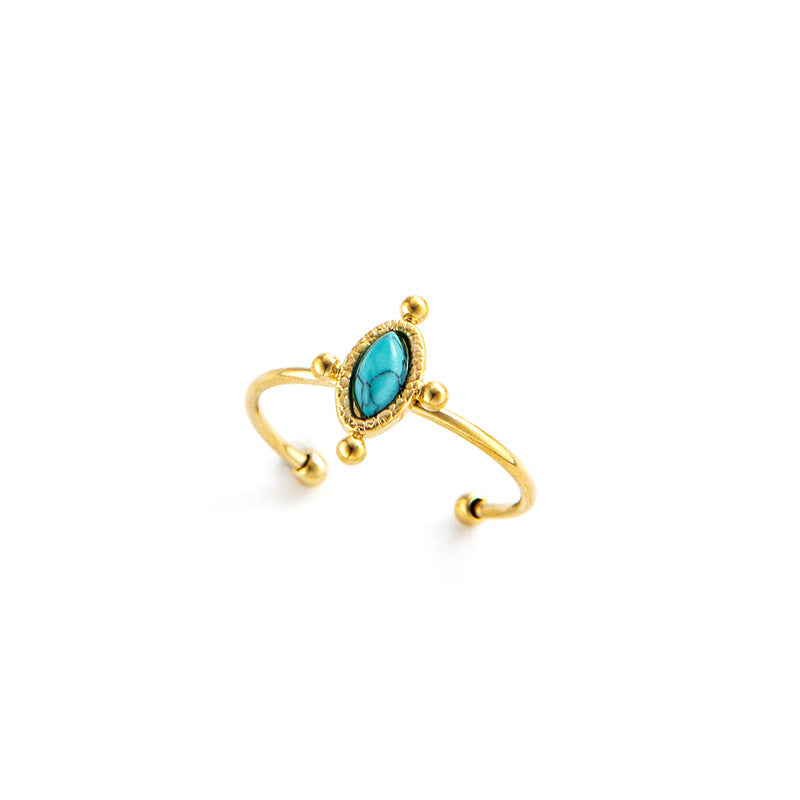 Cute Minimalism French Style Turquoise Ring