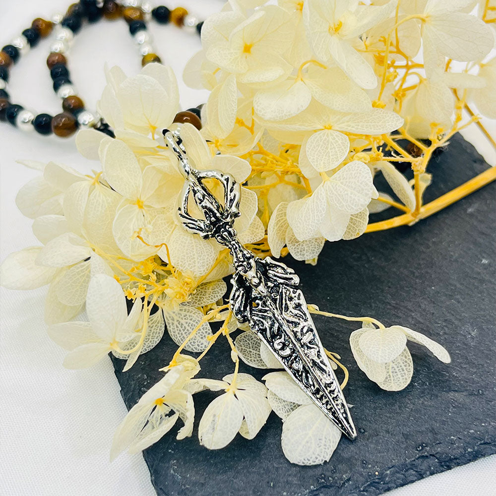 Tiger Eye Alloy Arrow Pendant Necklace