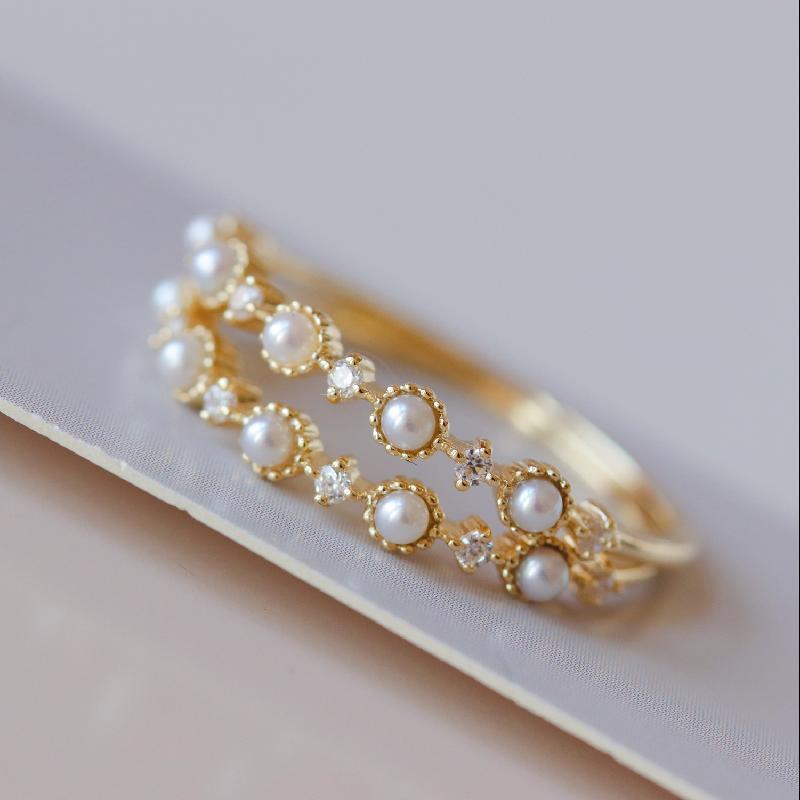 Little Starry Sky Pearl Stacking Ring