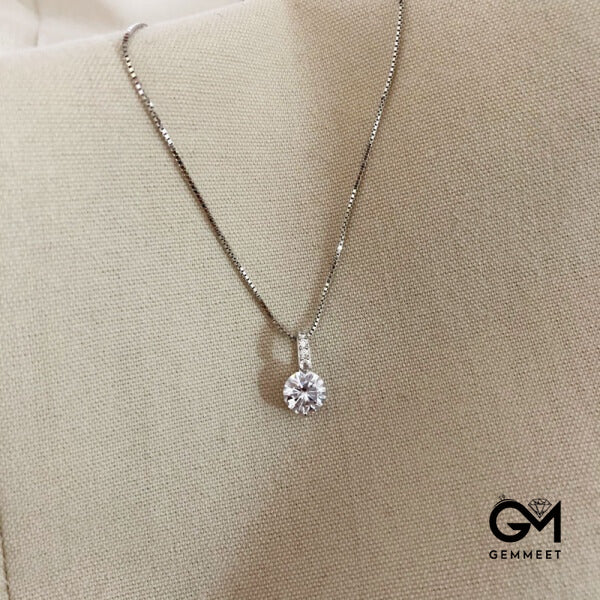 S925 Sterling Silver Mini Round Zircon Necklace