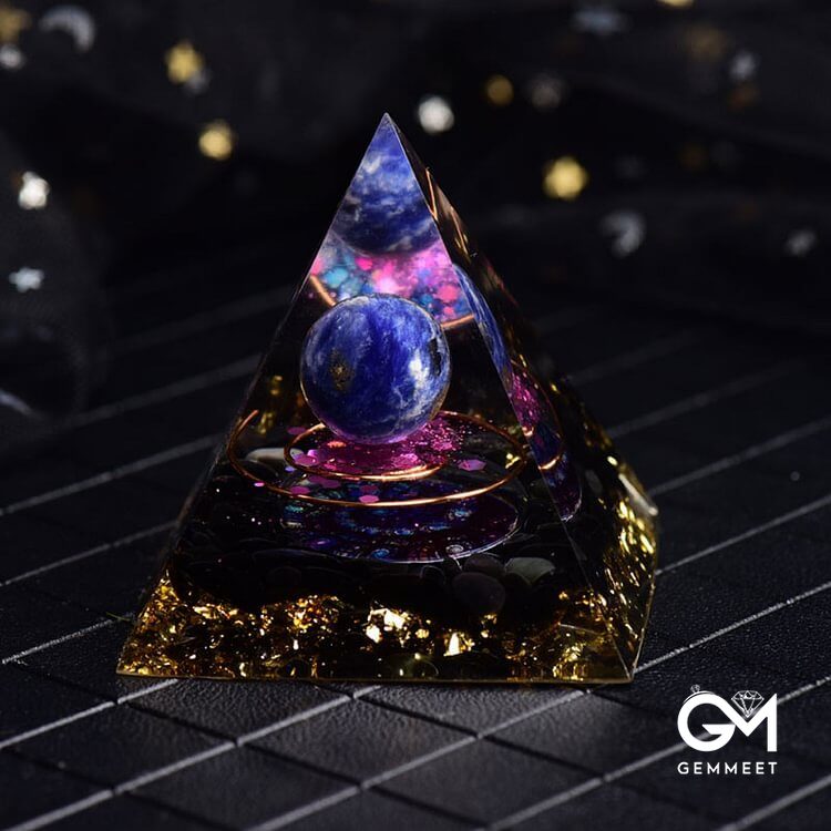 Lapis Lazuli Obsidian Orgone Pyramid