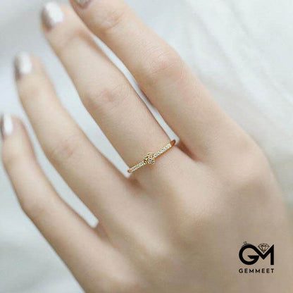 Gold Plated Zircon Eternal Flower Ring