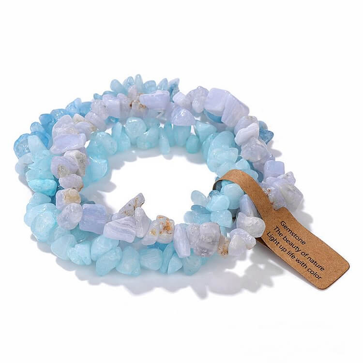 Irregular Crystal Gravel Three Layer Bracelet