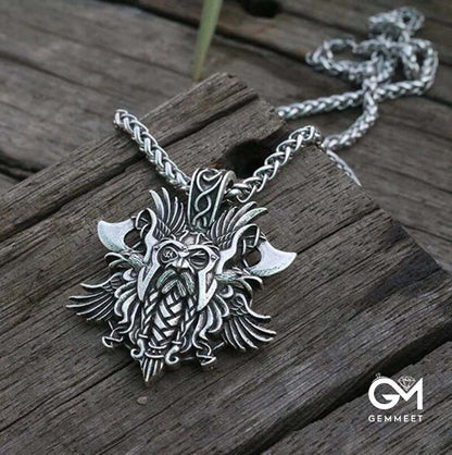 Odin Viking Warrior Pendant Necklace