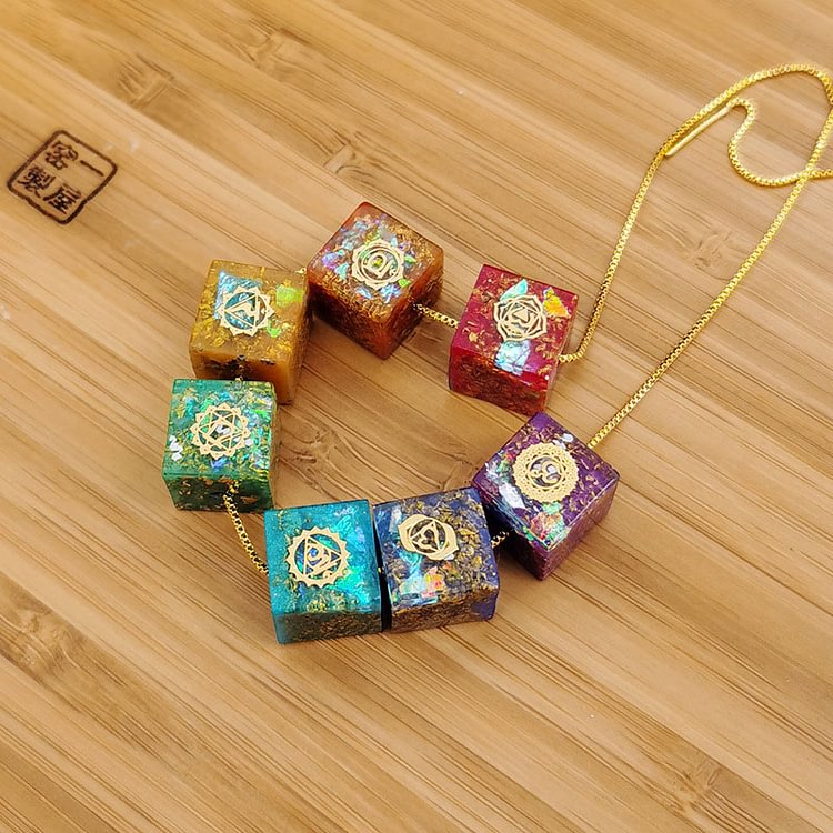 Chakra Orgone Lucky Cube Necklace