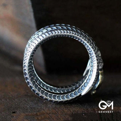 Powerful Norse Guardian: Jörmungandr Snake Ring