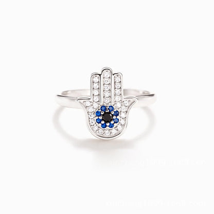 "You're Always Protected" Hamsa Zircon Ring