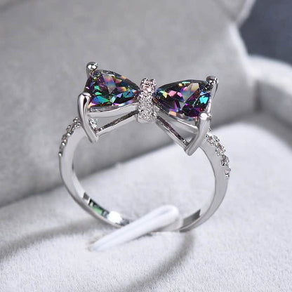 Mystic Rainbow Bow Knot Ring