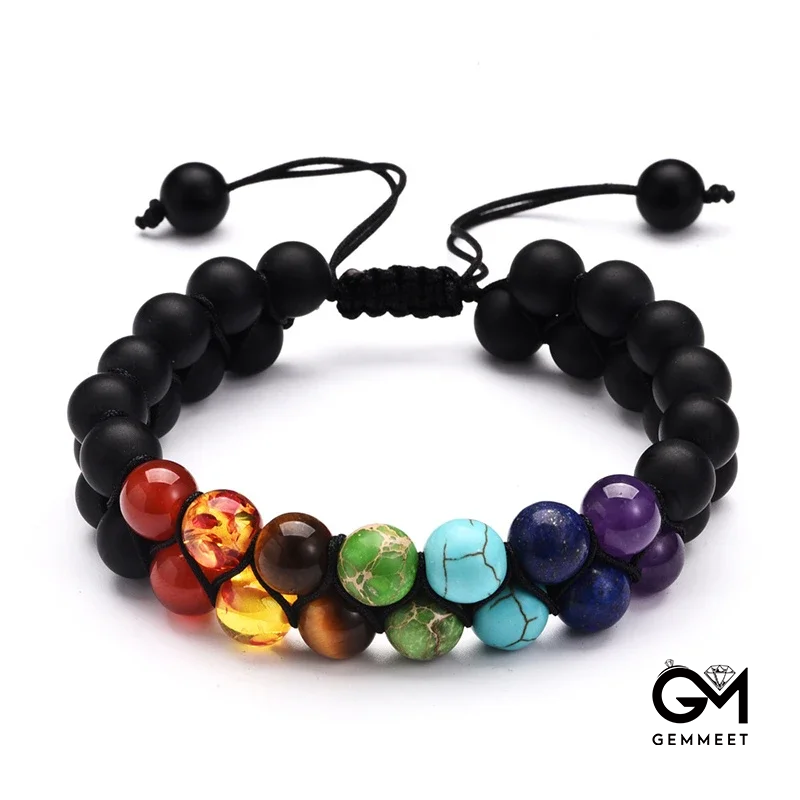 Chakra Double Braided Bead Bracelet