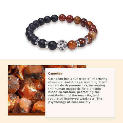 Tiger Eye With Tree Of Life Bracelet