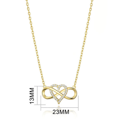 Infinity Heart Gold Plated Zircon Necklace