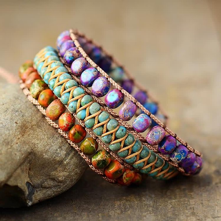 Gorgeous Emperor Stone Three-layer Wrap Bracelet