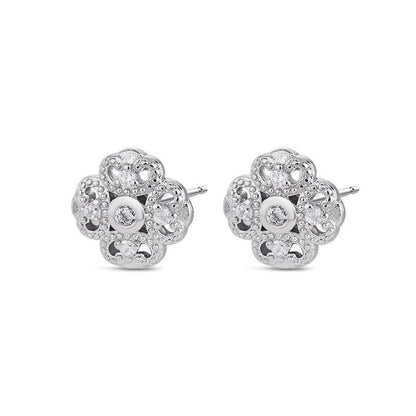 Exquisite Vintage Woven Lace Stud Earrings