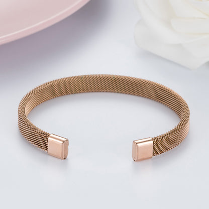 High Density Mesh Spring C Shape Open Bracelet