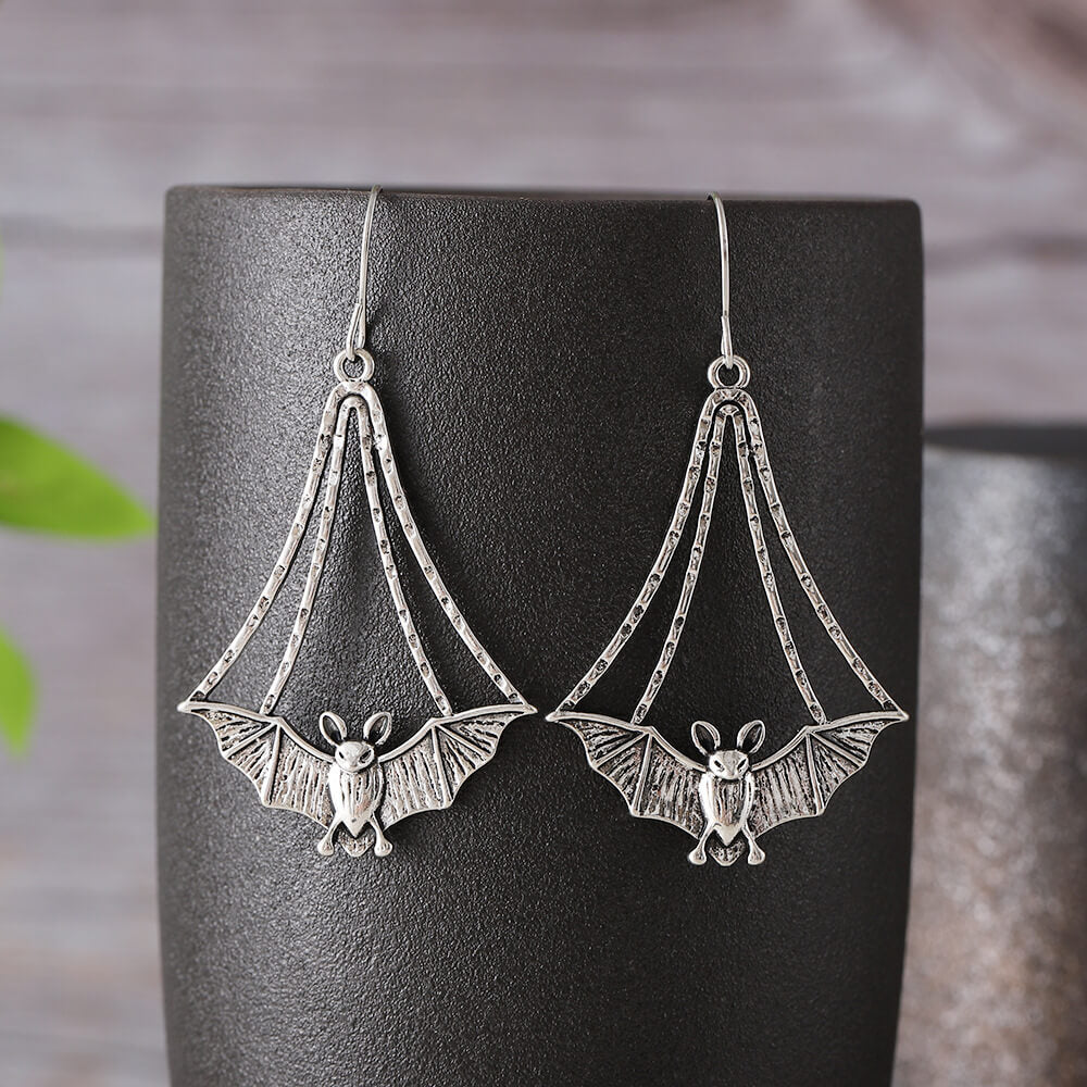 Halloween Retro Bat Personality Hip Hop Dark Style Design Earrings