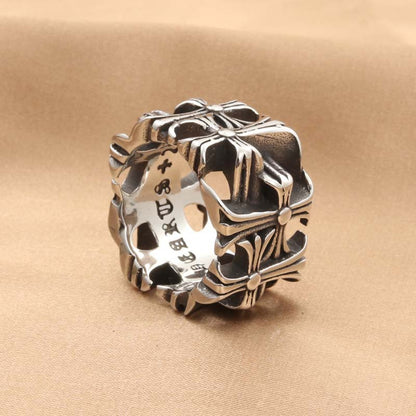 Cross Pattern Retro Trendy Men's Ring