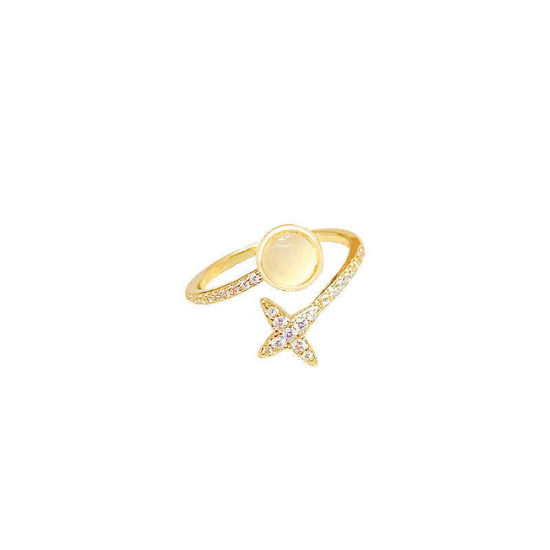 Super Flash Diamond Design with Opal Adjustable Ring