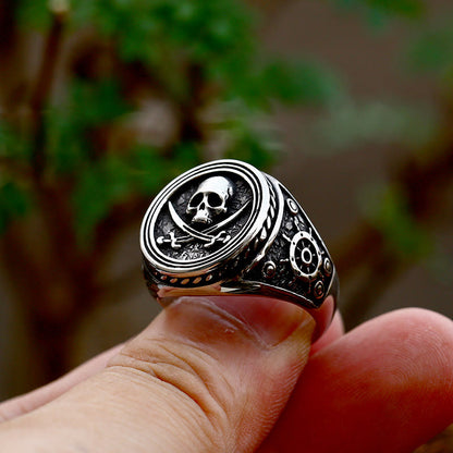 Pirate Skull Signet Ring