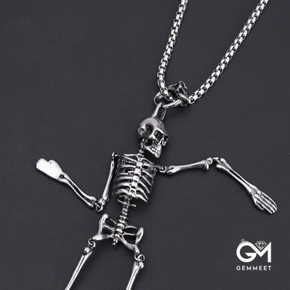 Stainless Steel Skull Skeleton Necklace