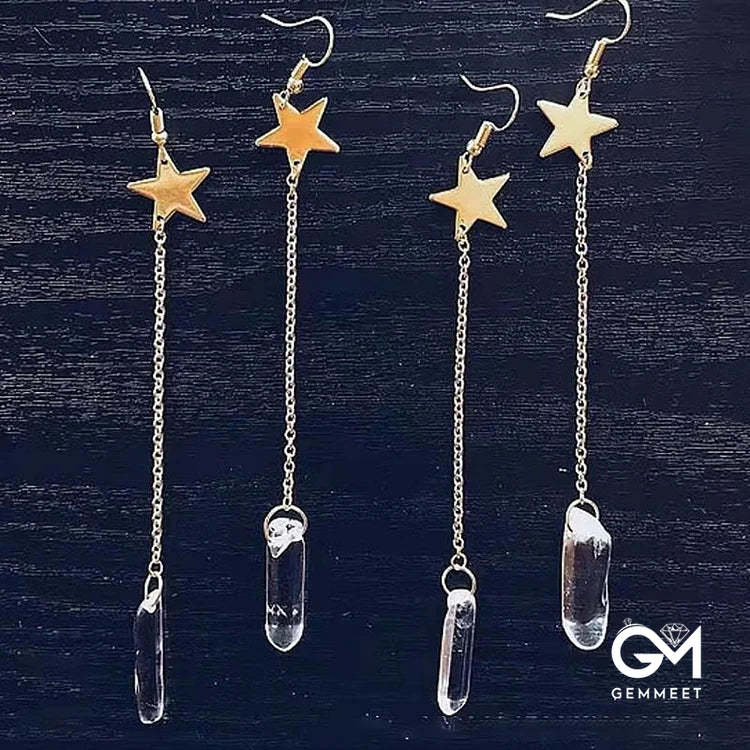 Crystal Moon Star Mushroom Accessory Earrings