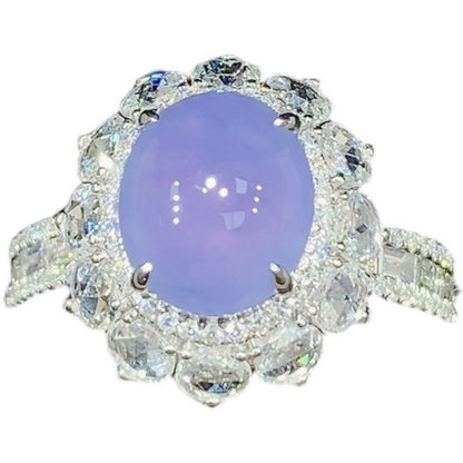 Faux Natural Chalcedony Violet Ice Ring