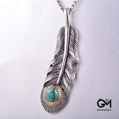 Cool Titanium Steel Feather Necklace