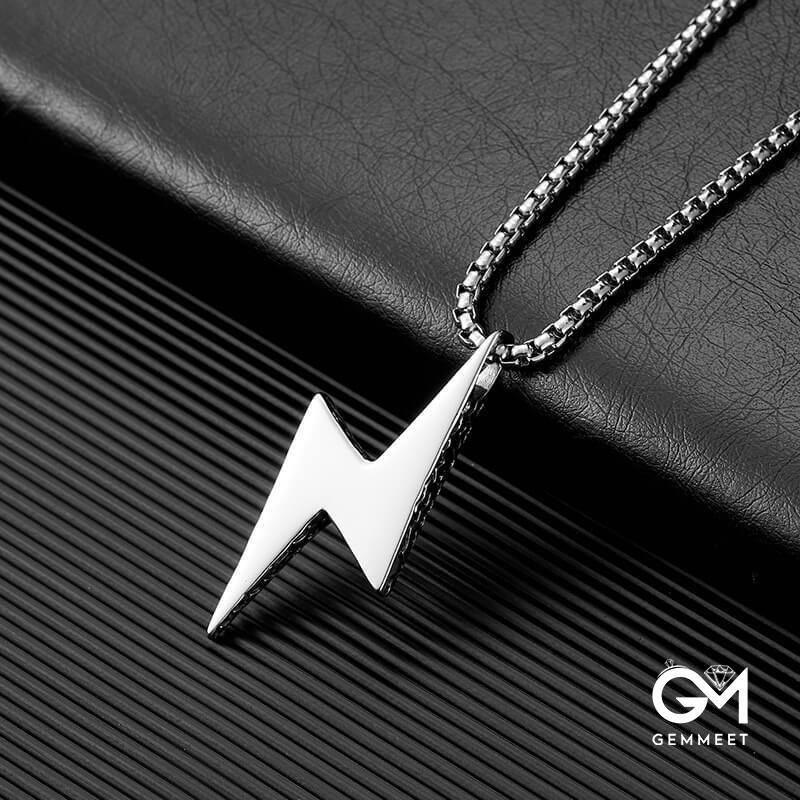 Titanium Steel Hip Hop Lightning Necklace