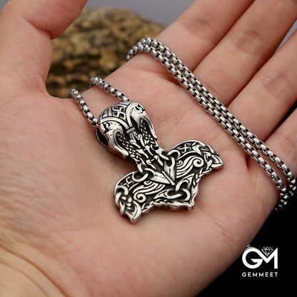 Stainless Steel Odin Sol Thor Hammer Pendant Necklace