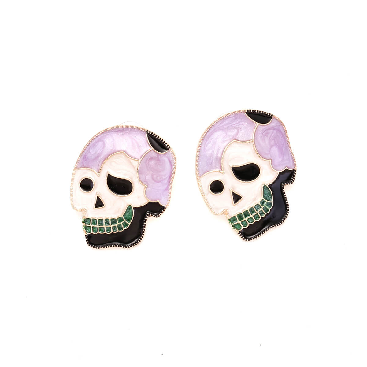 Halloween Earrings Temperament Alloy Drip Oil Skull Fun Cute Earrings