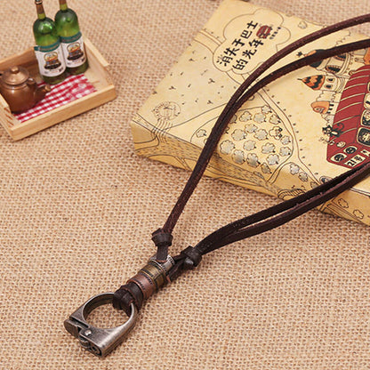 Retro Alloy Lighter Accessories Leather Necklace