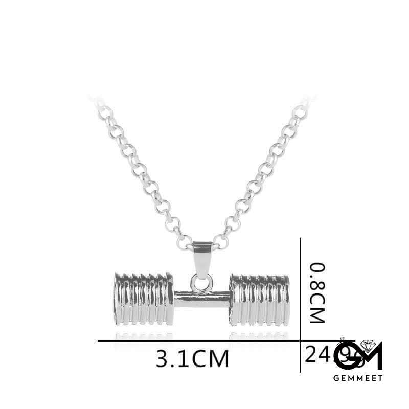 Men's Gym Dumbbell Fitness Necklace