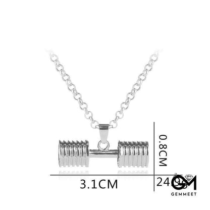 Men's Gym Dumbbell Fitness Necklace