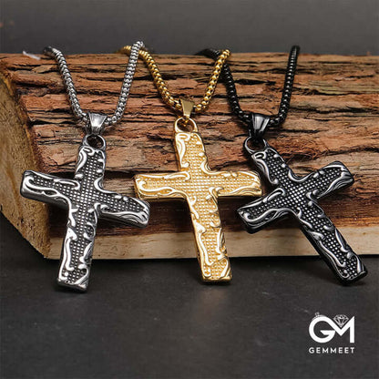 Vintage Titanium Steel Cross Necklace