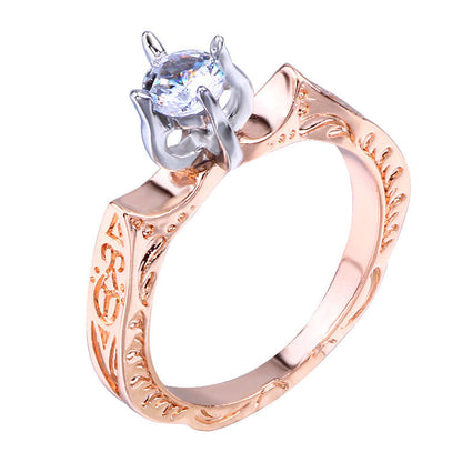 Rose gold Rose or Lotus Flower Retro Ring